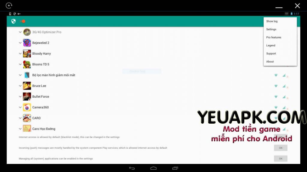 NetGuard Pro Full Chặn kết nối game mod tiền cho Android
