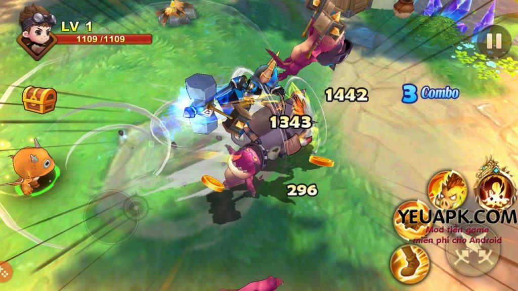 King Battle mod kim cương (coins gems) Game RPG hay cho Android