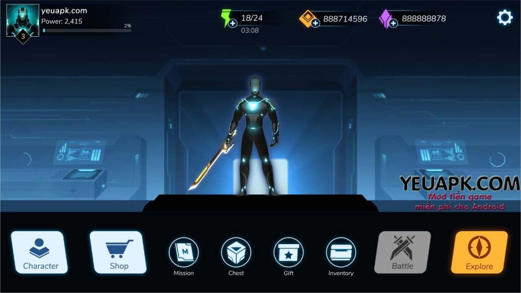 Overdrive II mod tiền (money gems) Game Shadow Legion cho Android